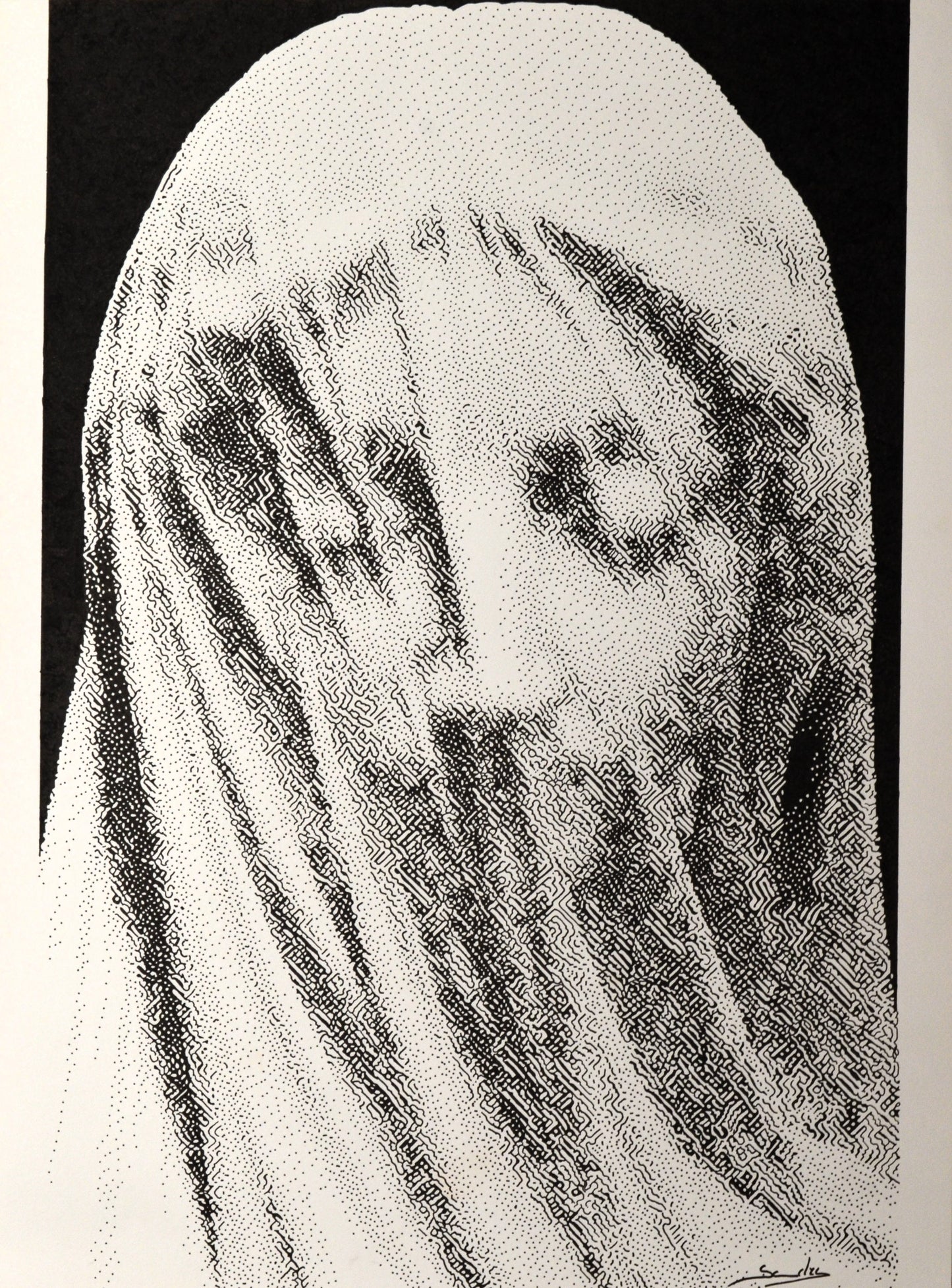Detail of Giovanni Strazza’s sculpture “The Veiled Virgin”